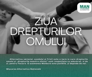 DECLARAȚIA PARTIDULUI MIȘCAREA ALTERNATIVA NAȚIONALĂ CU OCAZIA ZILEI INTERNAȚIONALE A DREPTURILOR OMULUI